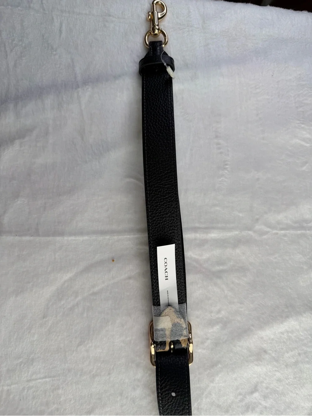 Coach Leopard-Print Adjustable Crossbody Strap in Tan and Black. NWT